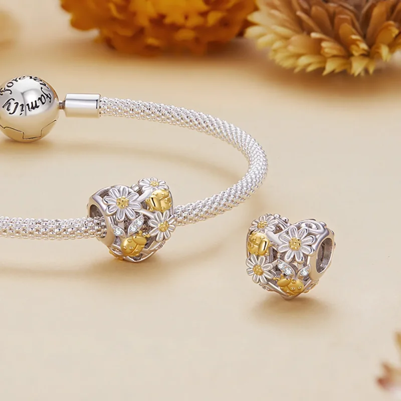 (zdjęcie do) Pandora Style Charm z motywem stokrotki i biedronki - BSC817 - Wyświetl 4