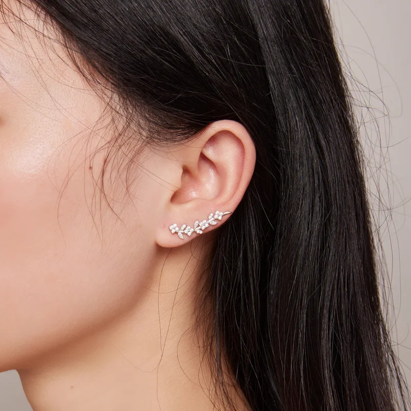 (zdjęcie do) Pandora Style Czterolistna Koniczyna Długie Kolczyki Sztyfty - BSE819 - Wyświetl 7