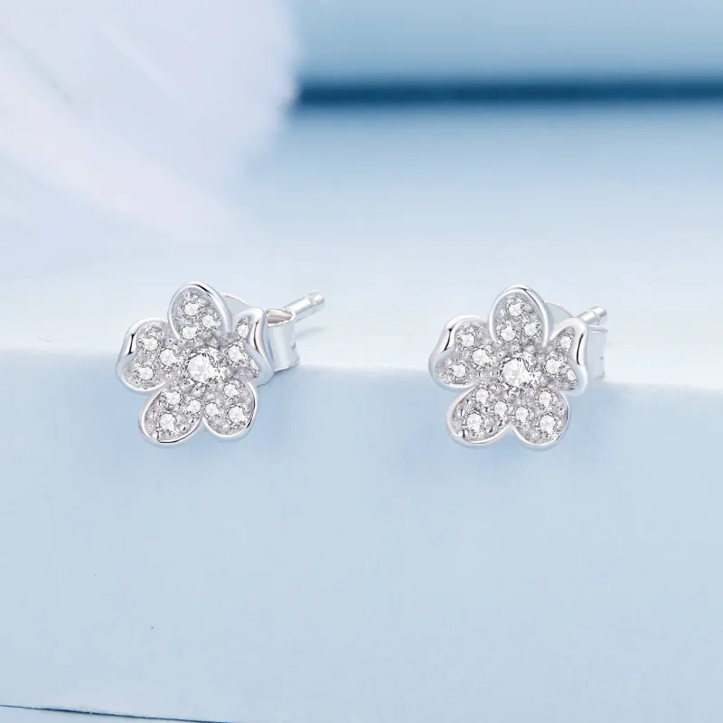 (zdjęcie do) Pandora Style Diamentowe kolczyki w kształcie kwiatów - BSE855 - Wyświetl 2