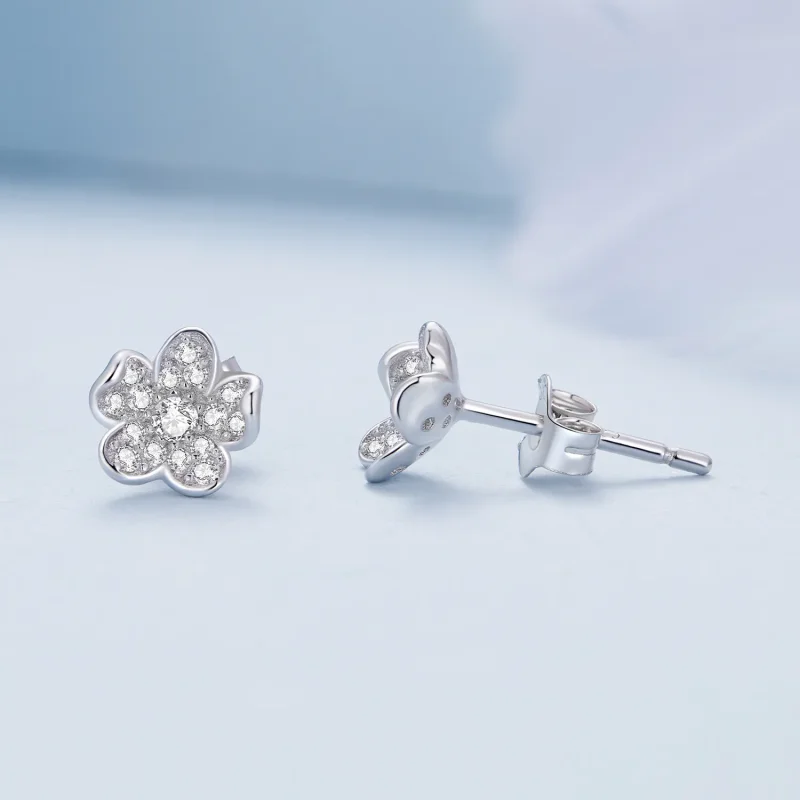 (zdjęcie do) Pandora Style Diamentowe kolczyki w kształcie kwiatów - BSE855 - Wyświetl 4