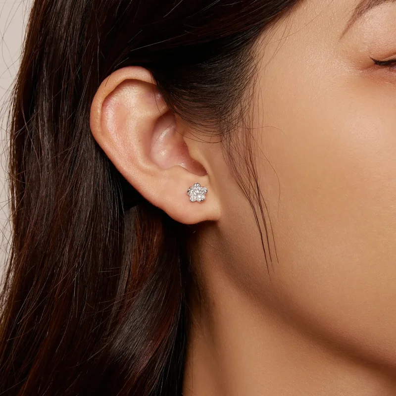 (zdjęcie do) Pandora Style Diamentowe kolczyki w kształcie kwiatów - BSE855 - Wyświetl 7