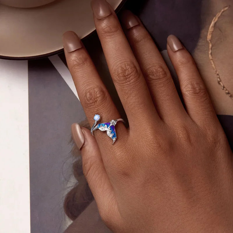 (zdjęcie do) Pandora Style Dream Mermaid Open Ring - BSR494-E - Wyświetl 5