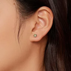 Pandora Style Emeraldmoissanite Kolczyki - MSE025-SGN