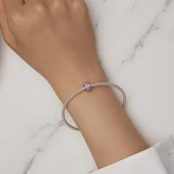 Pandora Style Fioletowa Podwójna Warstwa Silikonowego Spaceru - BSC883-VT