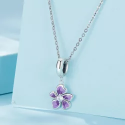 Pandora Style Fioletowy Kwiat Wisiorek - SCC2556