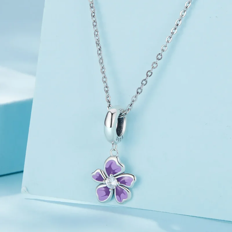 (zdjęcie do) Pandora Style Fioletowy Kwiat Wisiorek - SCC2556 - Wyświetl 2