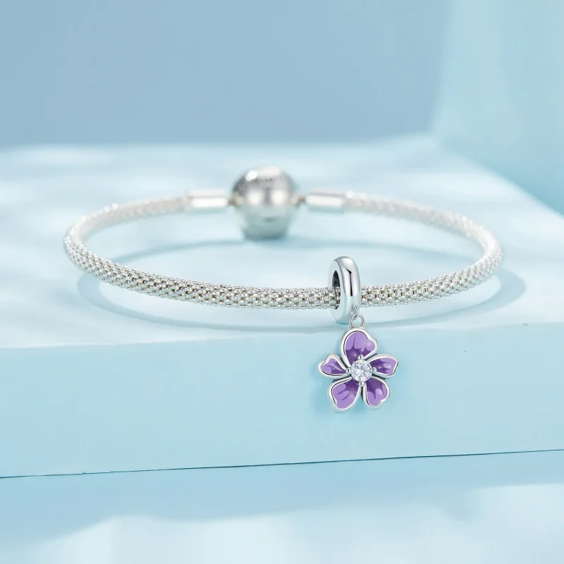 (zdjęcie do) Pandora Style Fioletowy Kwiat Wisiorek - SCC2556 - Wyświetl 3