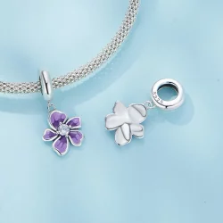 Pandora Style Fioletowy Kwiat Wisiorek - SCC2556