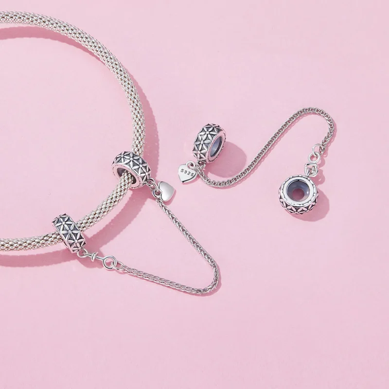 (zdjęcie do) Pandora Style Flower of Life - Bezpieczny łańcuch z silikonu - SCC2632 - Wyświetl 4