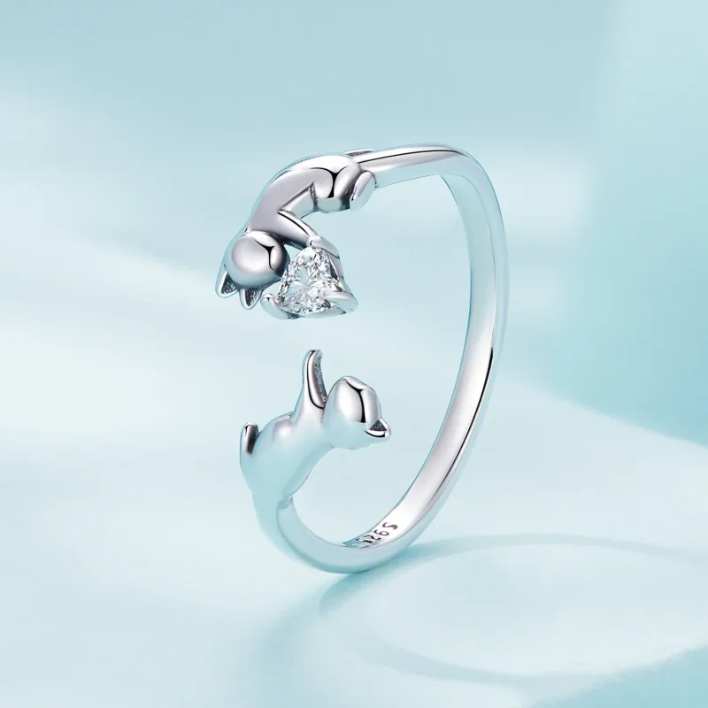 (zdjęcie do) Pandora Style Grający z kotami Otwarty Pierścionek - SCR916 - Wyświetl 2