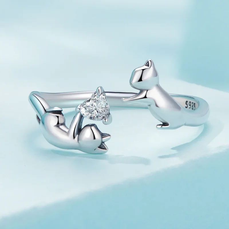 (zdjęcie do) Pandora Style Grający z kotami Otwarty Pierścionek - SCR916 - Wyświetl 3