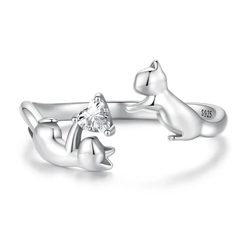 (zdjęcie do) Pandora Style Grający z kotami Otwarty Pierścionek - SCR916 - Wyświetl 8