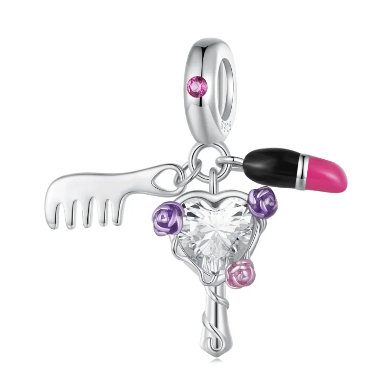 (zdjęcie do) Pandora Style Grzebień, wisiorek z pomadką i lustrem - SCC2474 - Wyświetl 6
