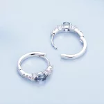 Pandora Style Gwiazda Niebieskie Kolczyki Okrągłe z Szkła - BSE859