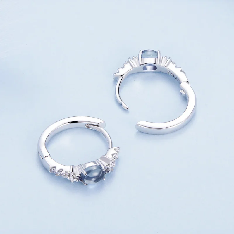 (zdjęcie do) Pandora Style Gwiazda Niebieskie Kolczyki Okrągłe z Szkła - BSE859 - Wyświetl 4