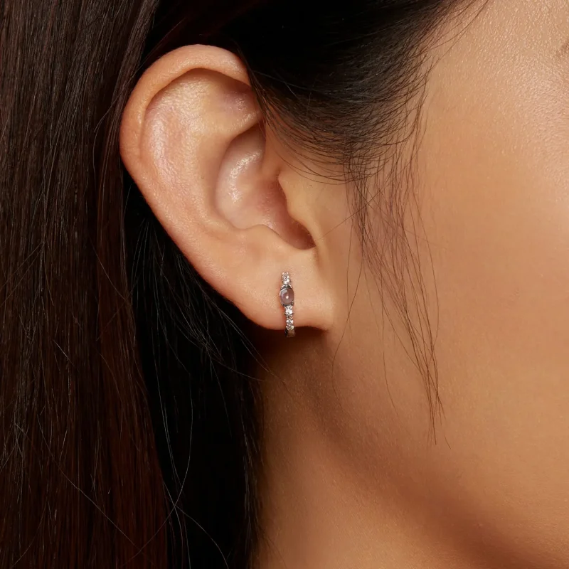 (zdjęcie do) Pandora Style Gwiazda Niebieskie Kolczyki Okrągłe z Szkła - BSE859 - Wyświetl 7