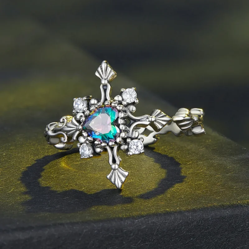 (zdjęcie do) Pandora Style Halloween Cross Ring - BSR482-E - Wyświetl 3