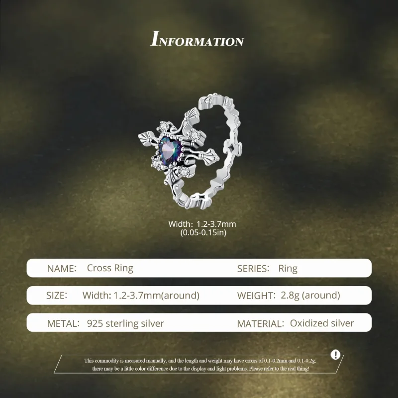 (zdjęcie do) Pandora Style Halloween Cross Ring - BSR482-E - Wyświetl 5