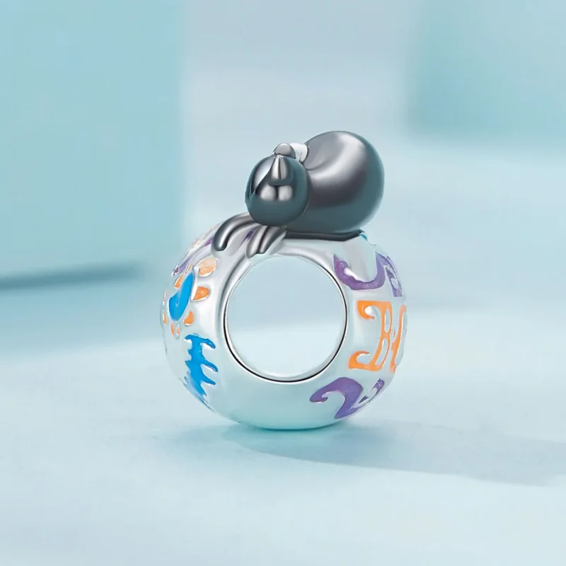 (zdjęcie do) Pandora Style Halloween Jack-O-Lantern Charm - SCC2626 - Wyświetl 3