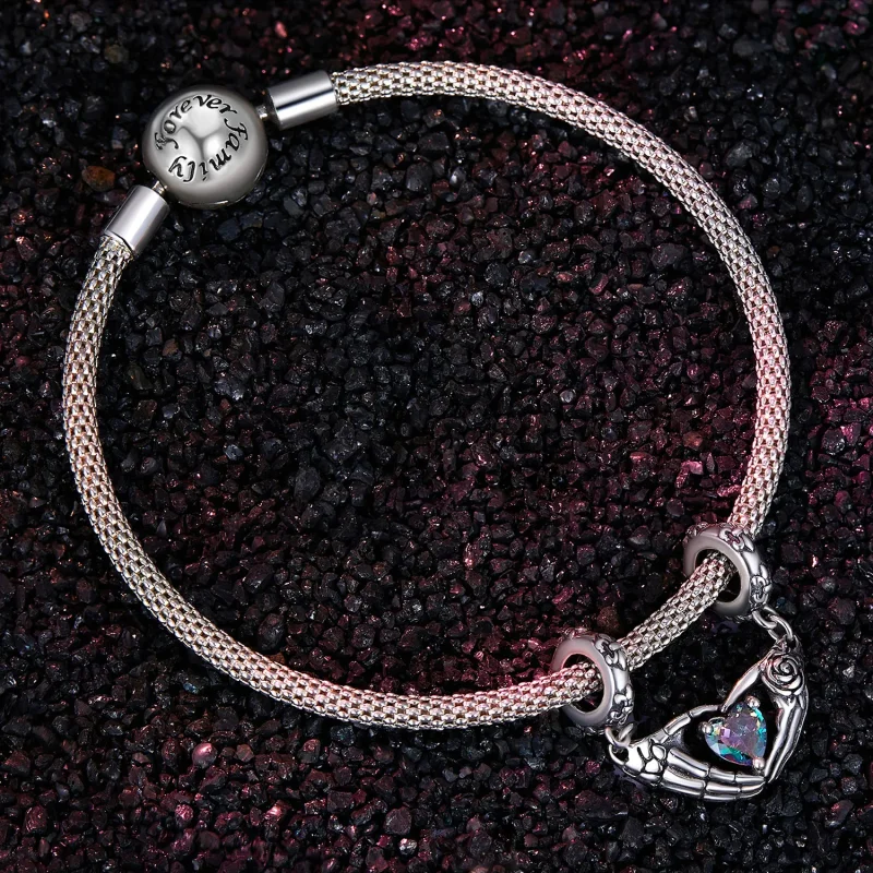 (zdjęcie do) Pandora Style Halloween Skull Hands Dangle - SCC2607 - Wyświetl 3