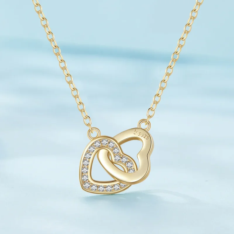 (zdjęcie do) Pandora Style Heart To Heart - Srebrny naszyjnik 925 - SCN181-B - Wyświetl 2