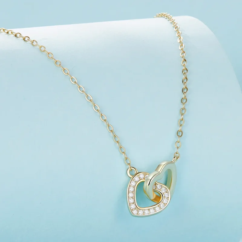(zdjęcie do) Pandora Style Heart To Heart - Srebrny naszyjnik 925 - SCN181-B - Wyświetl 3