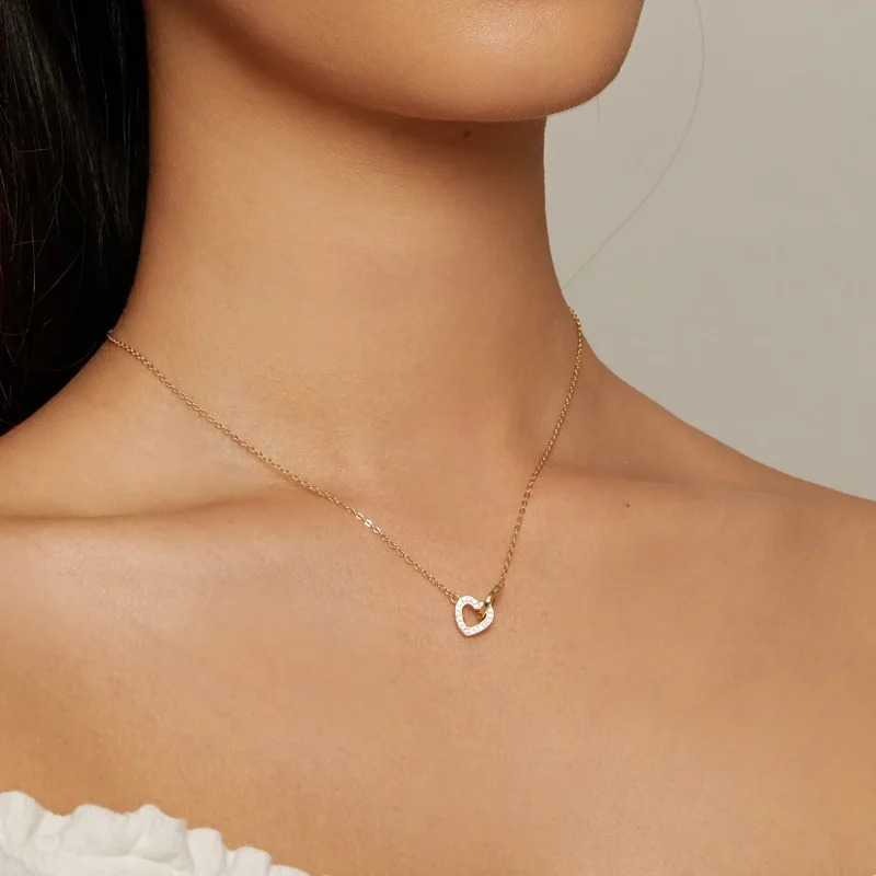 (zdjęcie do) Pandora Style Heart To Heart - Srebrny naszyjnik 925 - SCN181-B - Wyświetl 4