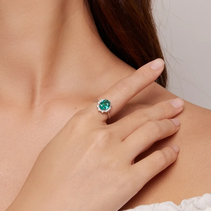 (zdjęcie do) Pandora Style Jasnozielony Pierścionek z Falem - BSR448 - Wyświetl 4