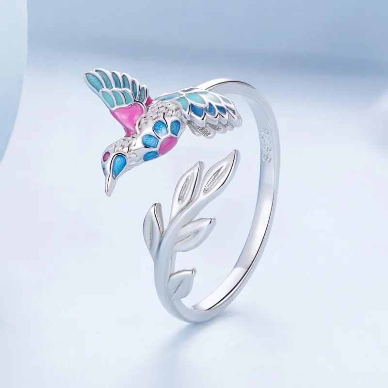 (zdjęcie do) Pandora Style Kingfisher Otwarte Pierścień - BSR483-E - Wyświetl 2