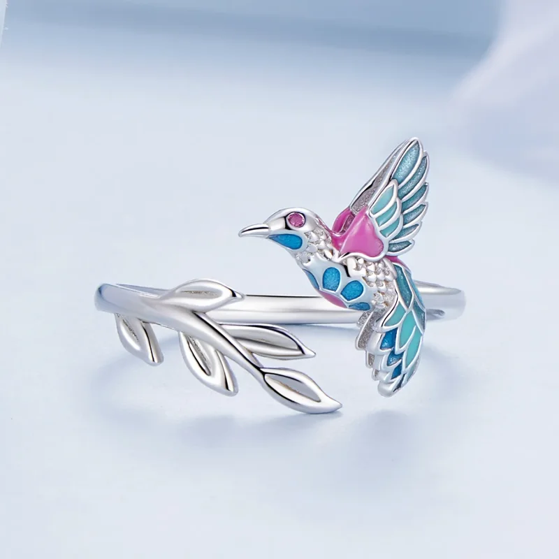 (zdjęcie do) Pandora Style Kingfisher Otwarte Pierścień - BSR483-E - Wyświetl 3