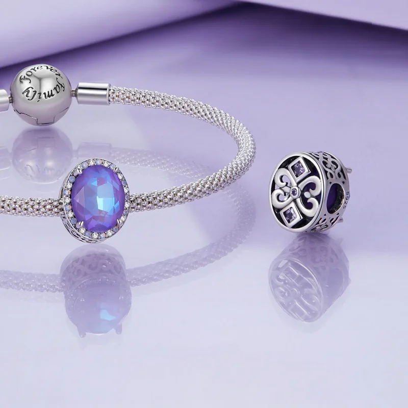 (zdjęcie do) Pandora Style Klips z Kamykiem Księżycowym - BSC891 - Wyświetl 4