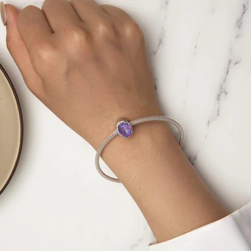 (zdjęcie do) Pandora Style Klips z Kamykiem Księżycowym - BSC891 - Wyświetl 6