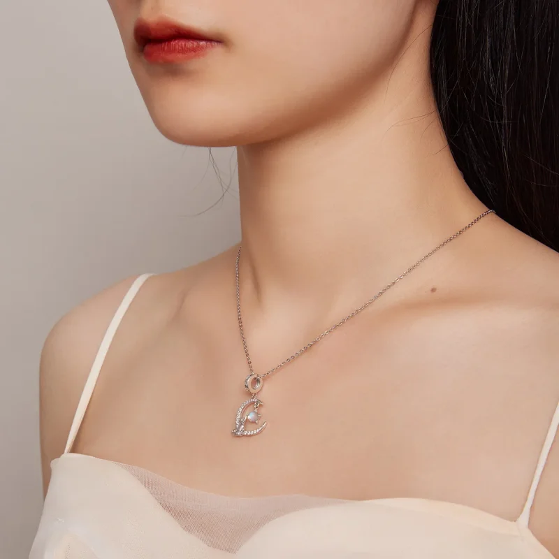(zdjęcie do) Pandora Style Kocia zawieszka z Księżycem - BSC810 - Wyświetl 5