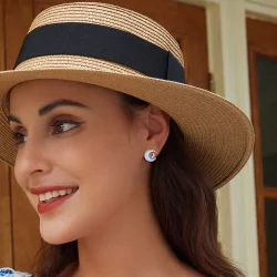 Pandora Style Kocie Kolczyki z Księżycem - BSE913