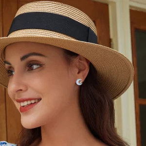 Pandora Style Kocie Kolczyki z Księżycem - BSE913