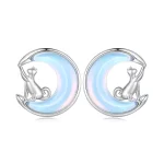 Pandora Style Kocie Kolczyki z Księżycem - BSE913
