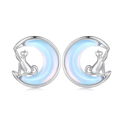 Pandora Style Kocie Kolczyki z Księżycem - BSE913