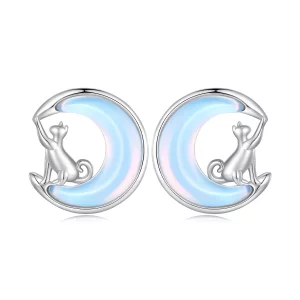 Pandora Style Kocie Kolczyki z Księżycem - BSE913