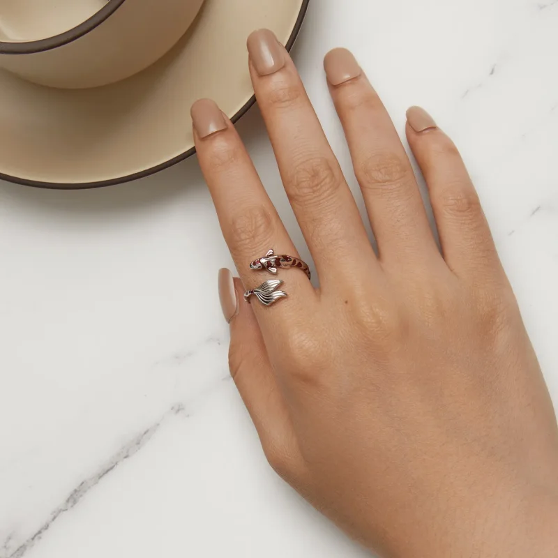 (zdjęcie do) Pandora Style Koi Otwarte Pierścień - BSR474-E - Wyświetl 6
