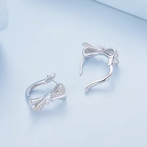 Pandora Style Kolczyki Hoop z Kokardą - BSE810