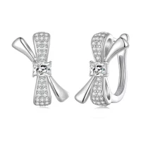 Pandora Style Kolczyki Hoop z Kokardą - BSE810