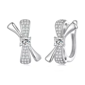 Pandora Style Kolczyki Hoop z Kokardą - BSE810