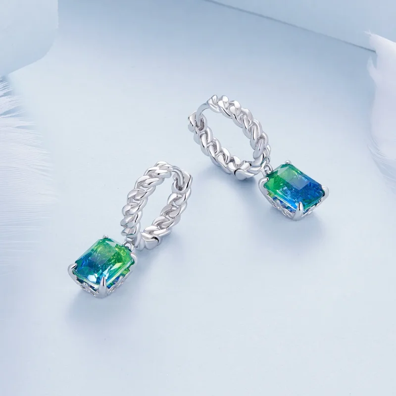 (zdjęcie do) Pandora Style Kolczyki na Okrągłej Łańcuszce - BSE887 - Wyświetl 3
