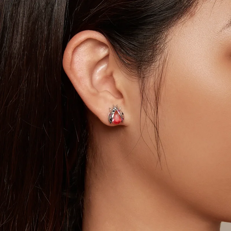 (zdjęcie do) Pandora Style Kolczyki Studs w kształcie Biedronki - SCE1634 - Wyświetl 5