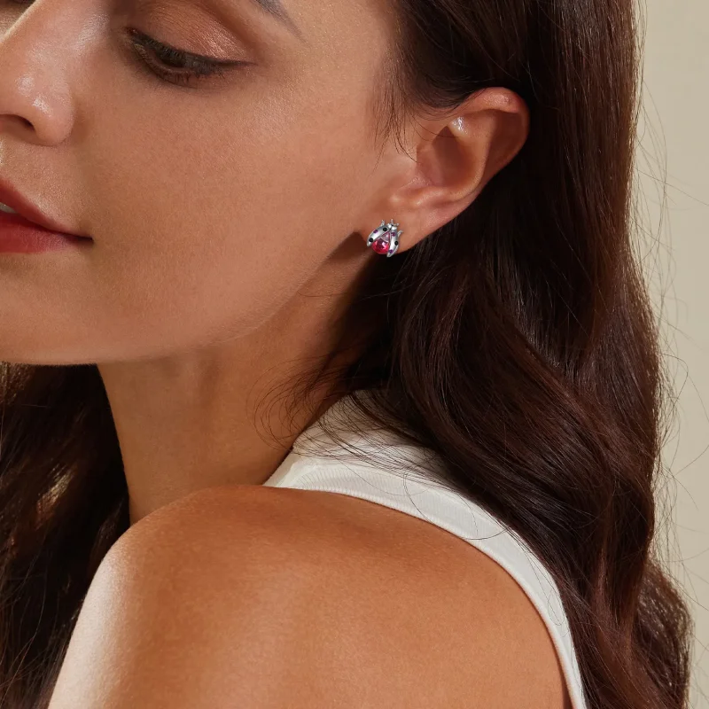 (zdjęcie do) Pandora Style Kolczyki Studs w kształcie Biedronki - SCE1634 - Wyświetl 8