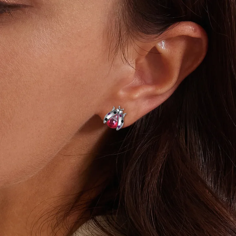 (zdjęcie do) Pandora Style Kolczyki Studs w kształcie Biedronki - SCE1634 - Wyświetl 9