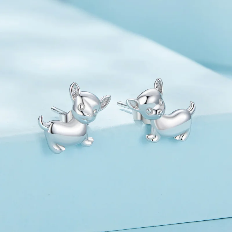 (zdjęcie do) Pandora Style Kolczyki w kształcie Chihuahua - SCE1620 - Wyświetl 2
