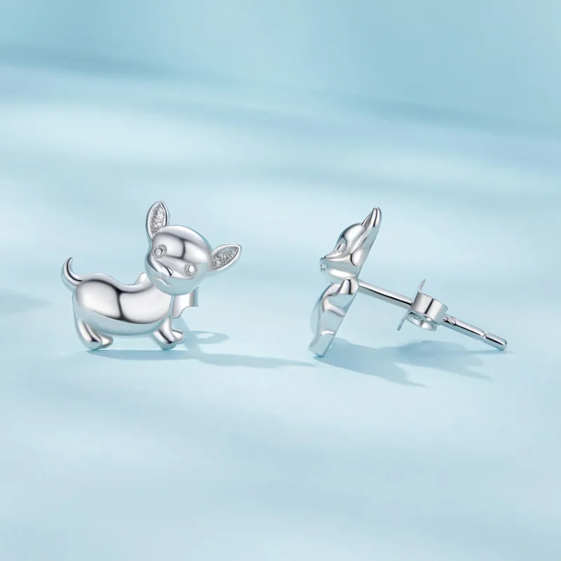 (zdjęcie do) Pandora Style Kolczyki w kształcie Chihuahua - SCE1620 - Wyświetl 3