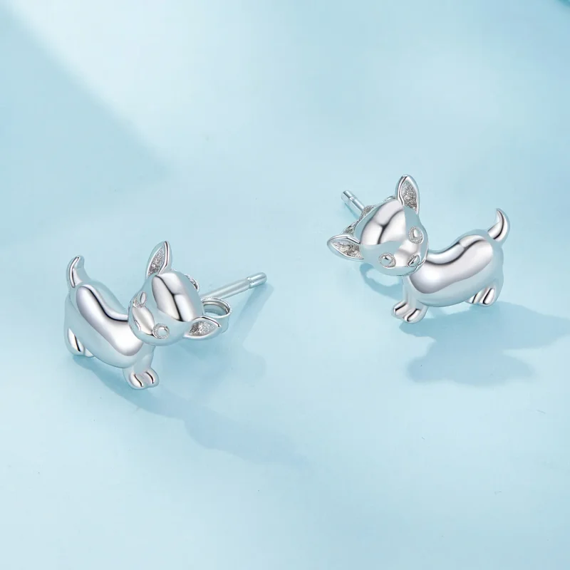 (zdjęcie do) Pandora Style Kolczyki w kształcie Chihuahua - SCE1620 - Wyświetl 4