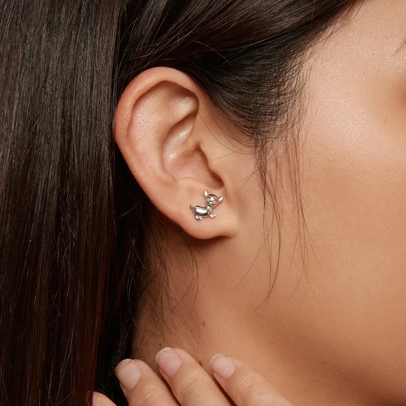 (zdjęcie do) Pandora Style Kolczyki w kształcie Chihuahua - SCE1620 - Wyświetl 7
